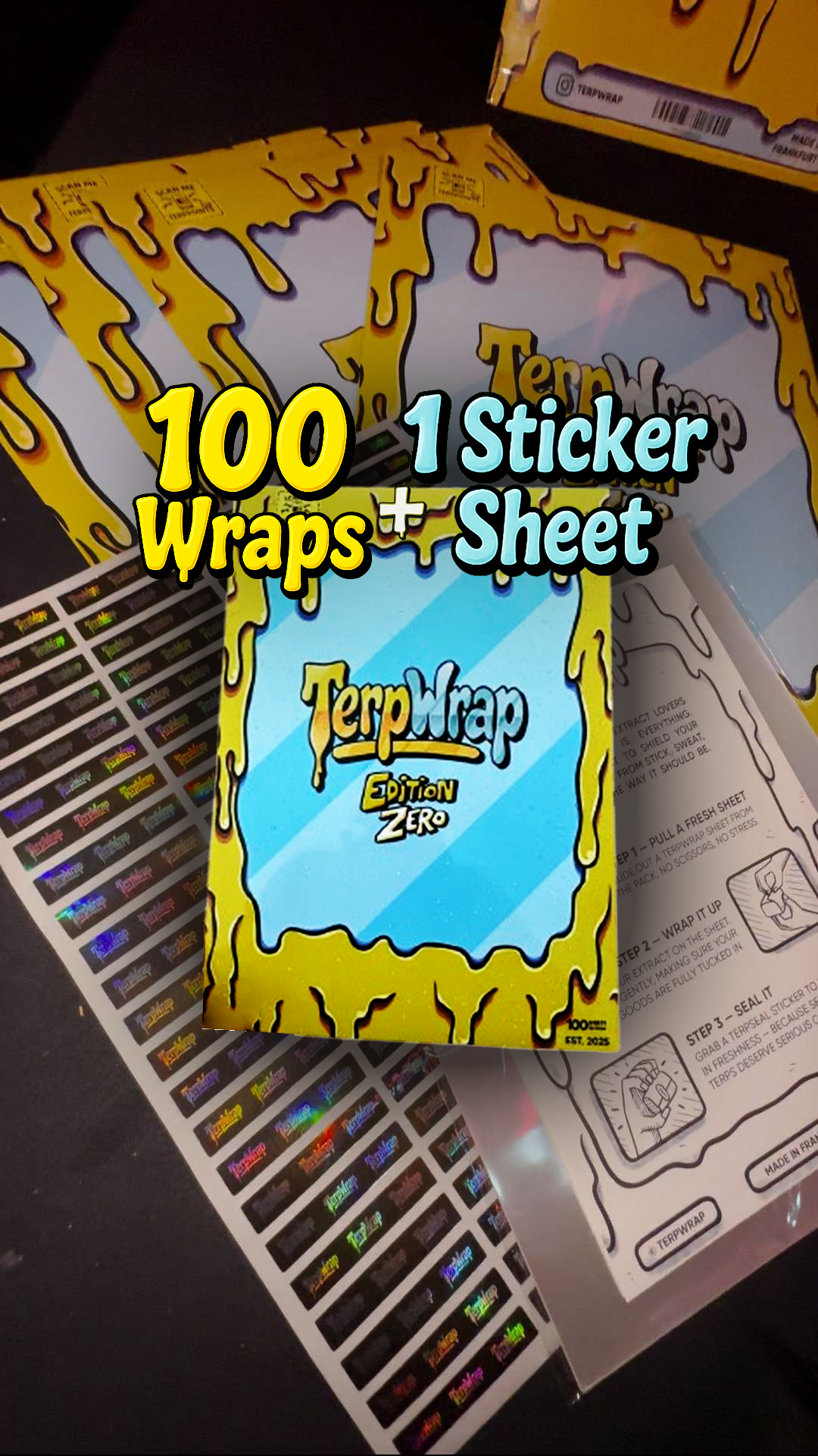 TerpWrap – Premium Extract Sheets (100 Sheets + Seal Stickers)