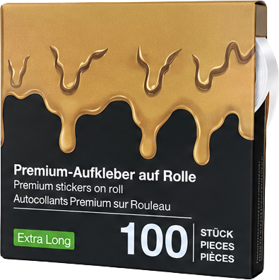 100 Premium Sticker Roll - Extra Long